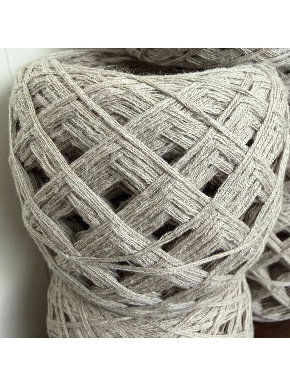 Reclaimed 100% Cotton DK Yarn - 1127 Yds - Light Beige/Taupe 492g (5 Cakes)